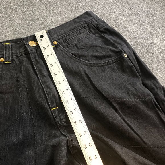 Eight 732 Jeans Mens 30x32 Black Denim Patch Y2K Skate Loose Baggy 8732 - Picture 7 of 12